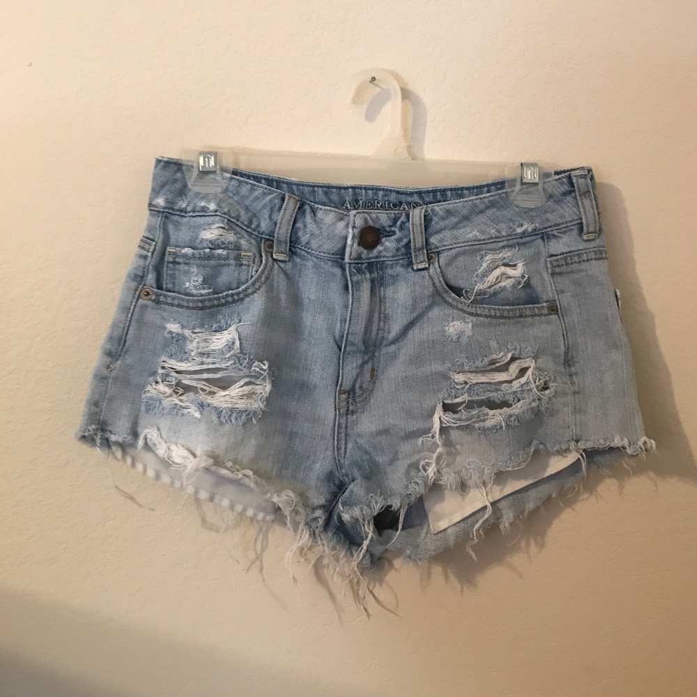 High waisted jean shorts