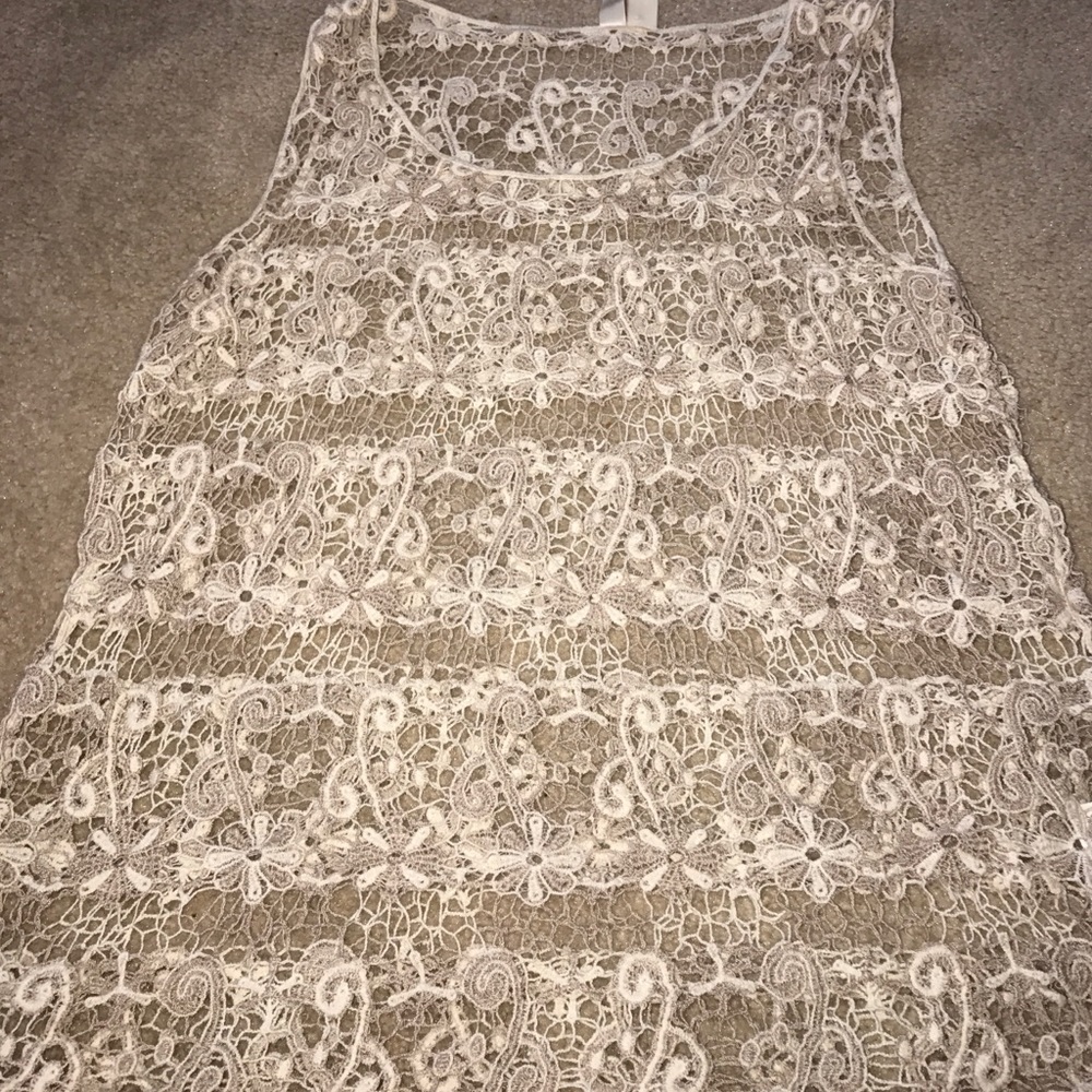 Lace cover/ tank top!! Perfect for spring!!