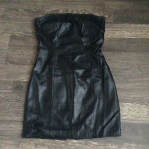 Black 100% leather tube dress