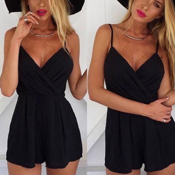 SEXY V-NECK SHORT ROMPER - Picture 2 of 4