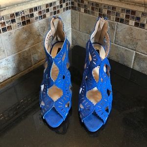 Zara Blue suede heels