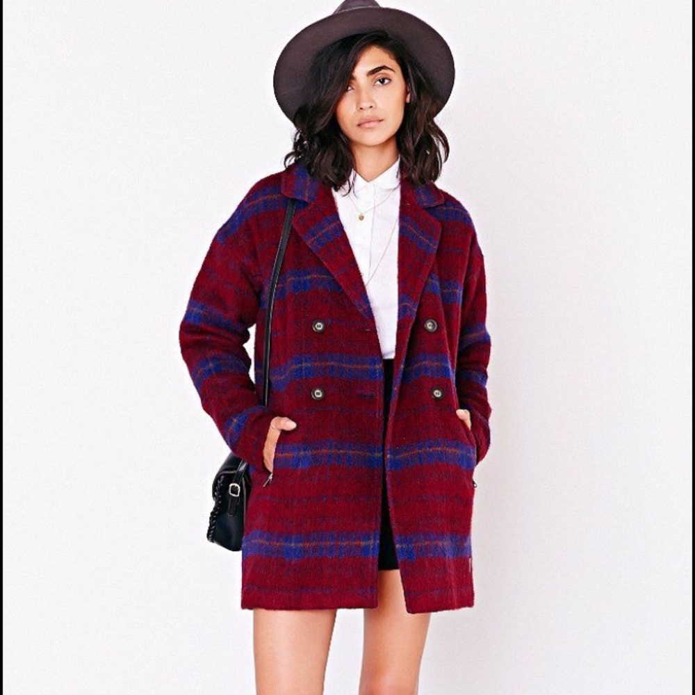 Numph brushed plaid Lucy coat.