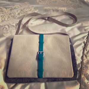 Zara cream slim shoulder purse