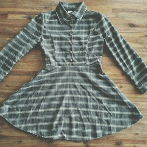 Pretty Elegant Classy Work Plaid Collared Dress