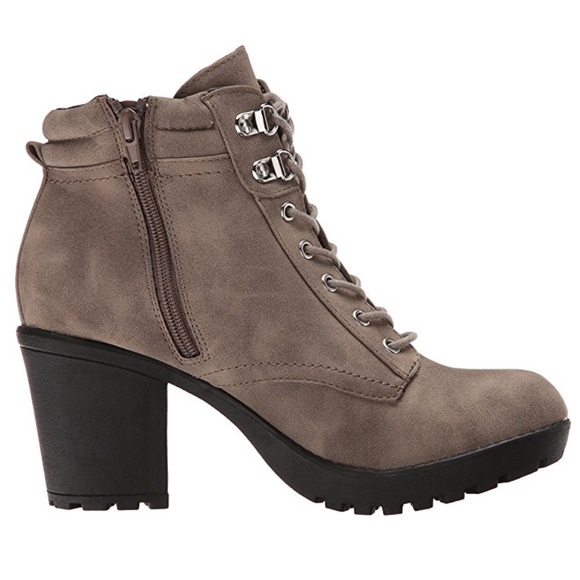 Taupe Lug Gore Rugged Combat Lace Up Boots - Picture 3 of 4