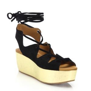 See by Chloé Lace-Up Platform Wedge Sandals