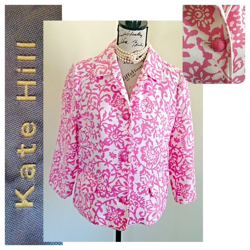 Kate Hill Pink & White Blazer