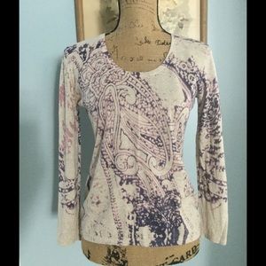 J. Jill paisley graphic sweater
