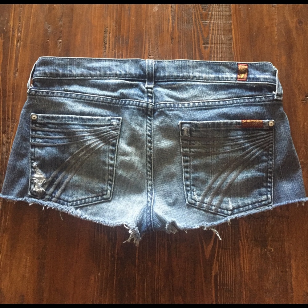 7 for All Mankind Dojo cut off jean shorts