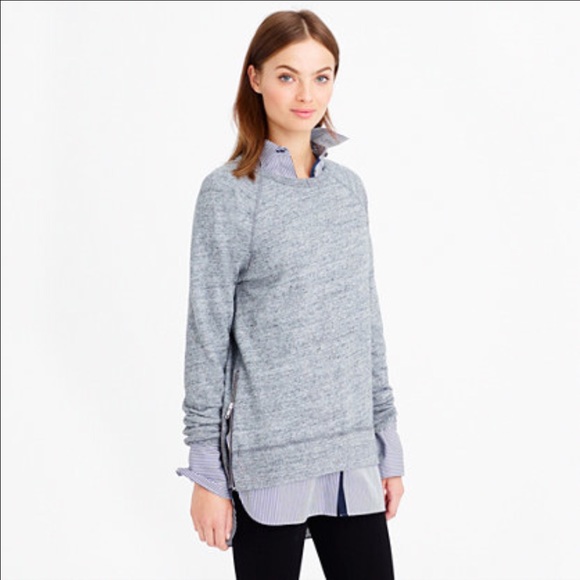 J. Crew Tops - J. Crew Side Zip Tunic Sweatshirt J. Crew Tops - J. Crew Side Zip Tunic Sweatshirt