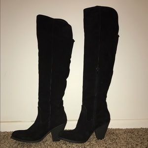 Size 7 MIA Aubrey knee high black suede boots