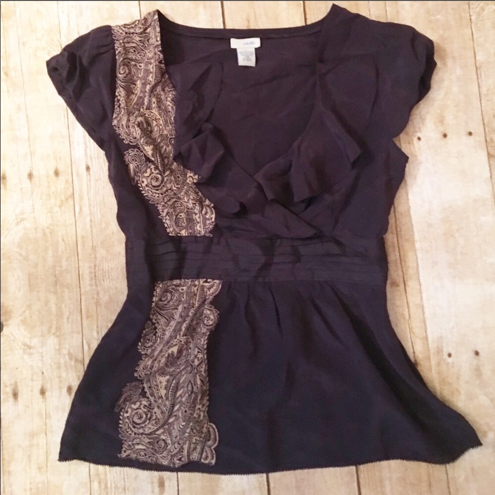Anthropologie ODILLE silk Top sz 0