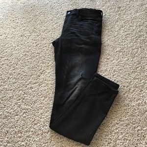 Express black distressed jeans