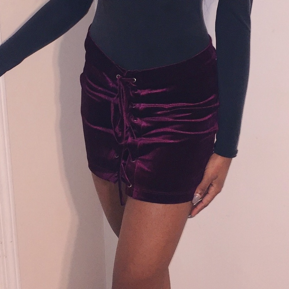 Burgundy Velvet Skirt