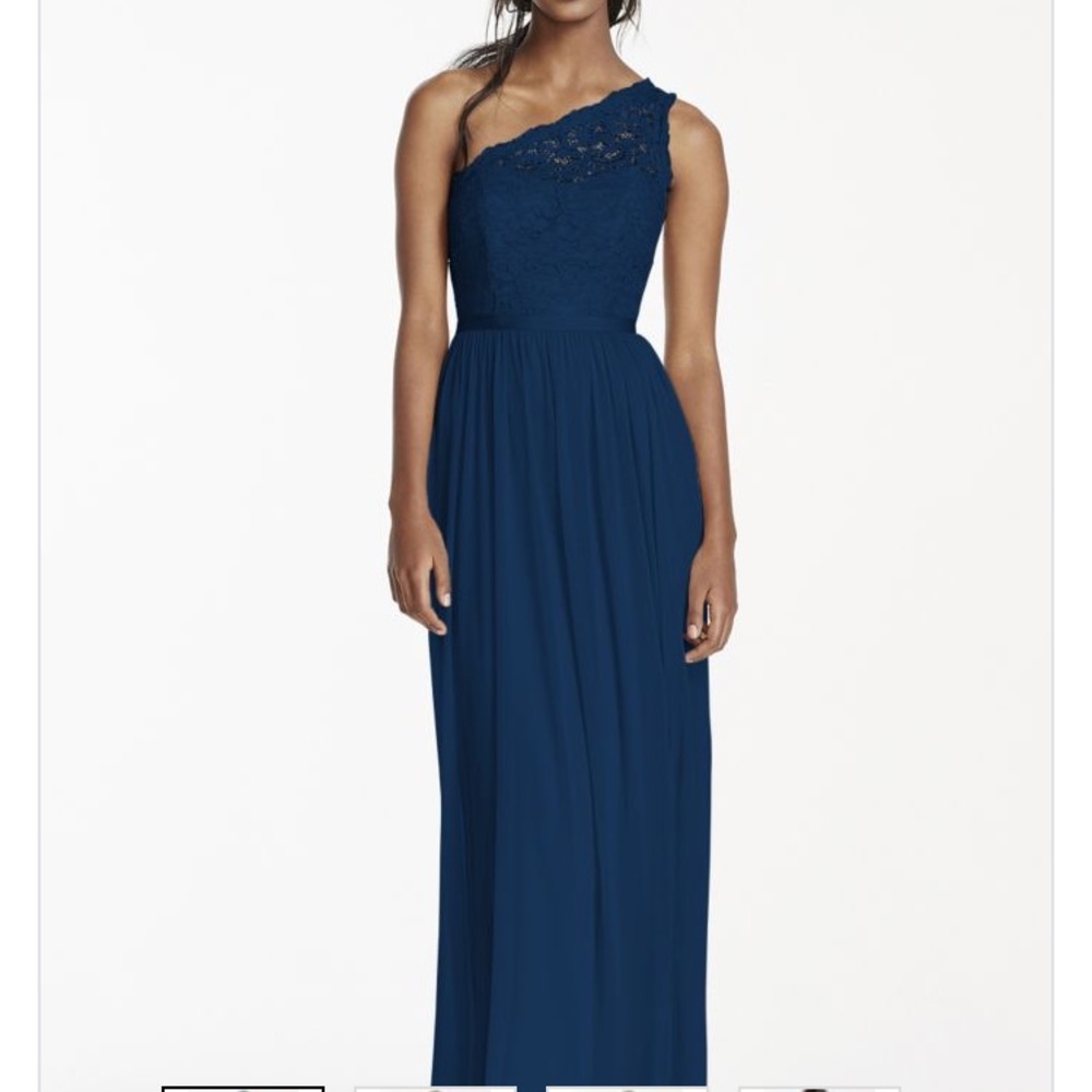 David's Bridal one shoulder Bridesmaid dress