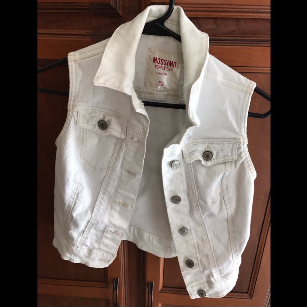 White Jean Jacket Vest