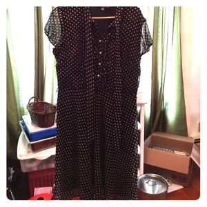 Black and white polka dot vintage style dress