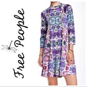 SOLD FP Mock Neck Trapeze Fiesta MiniDress