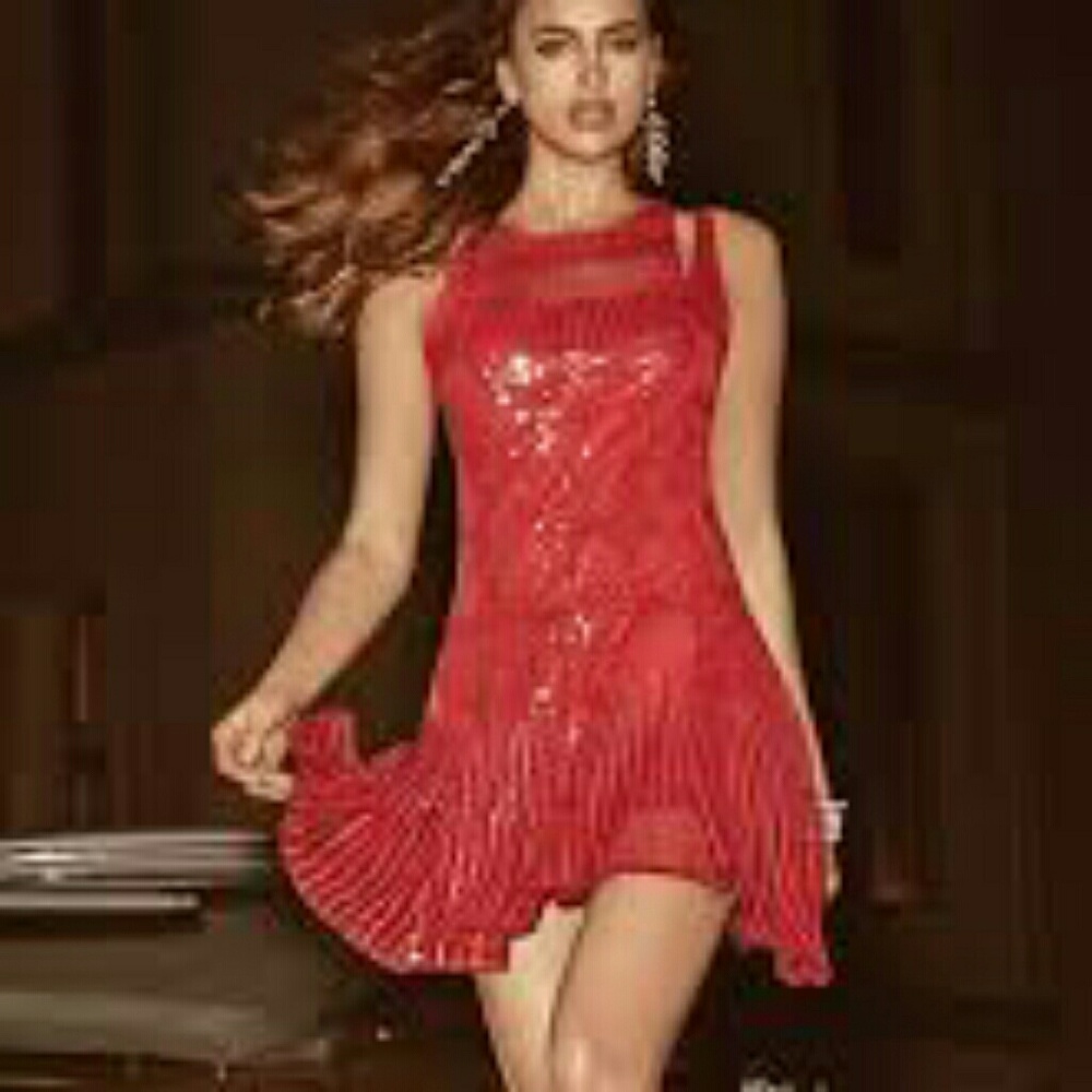 RARE! Bebe Embellished Drop Waist Dress 2 NWT