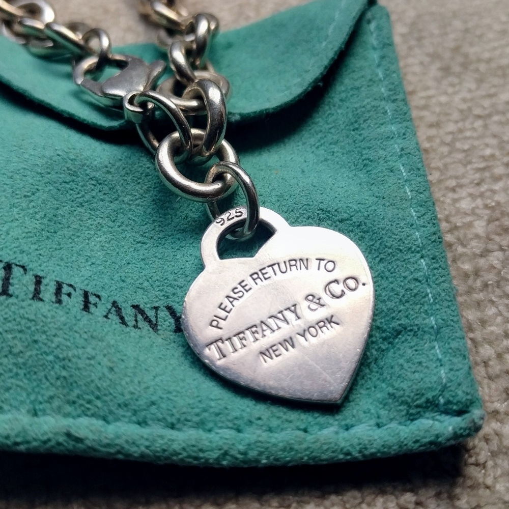 Tiffany's classic silver charm bracelet 7.5" long