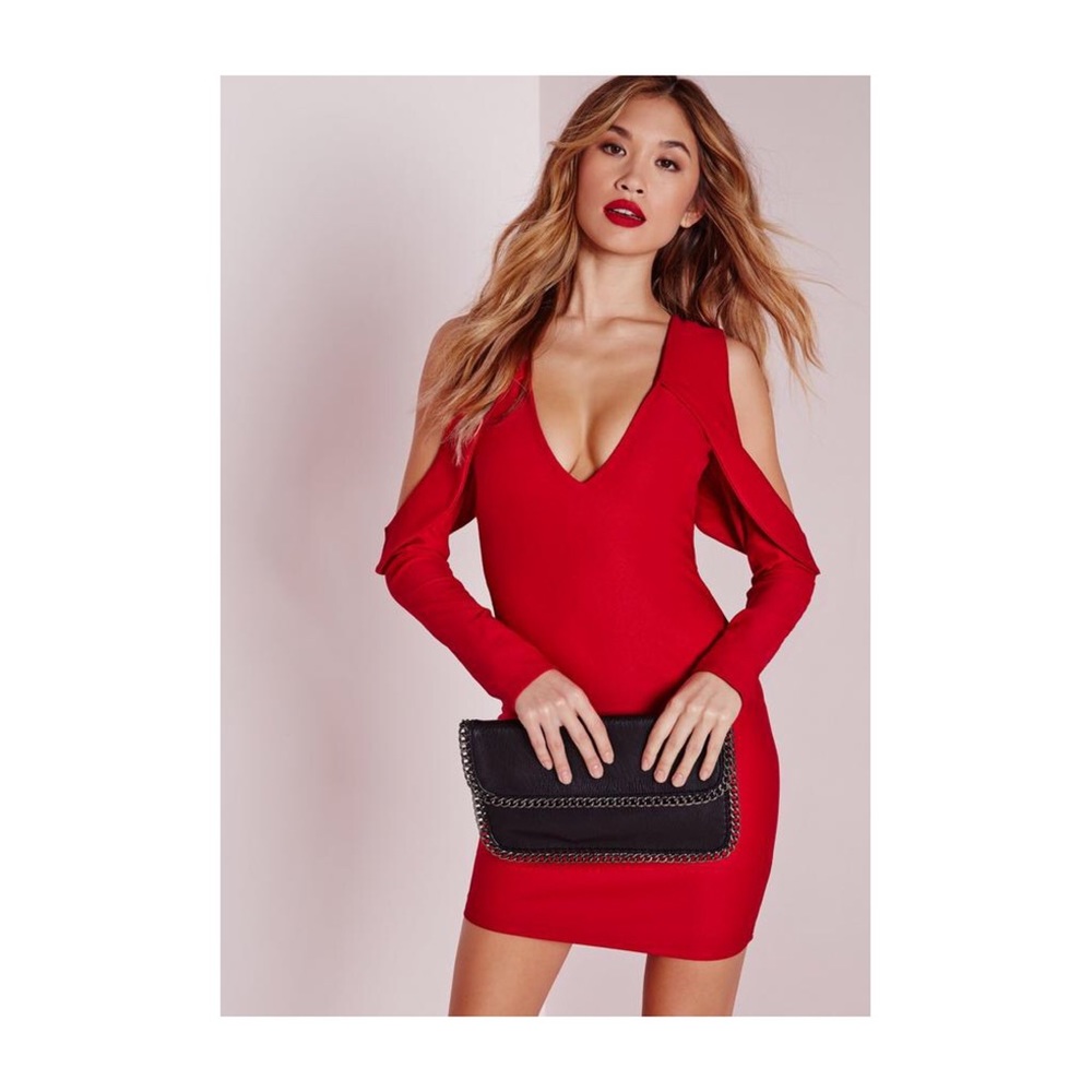 Misguided Boydcon Red Dress