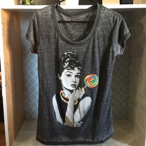 Audrey Hepburn candy t-shirt!