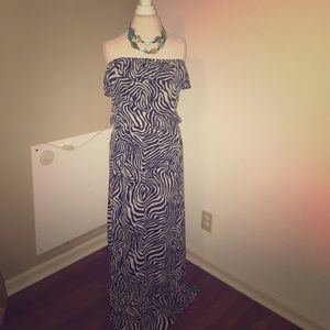 NWT strapless zebra print dress