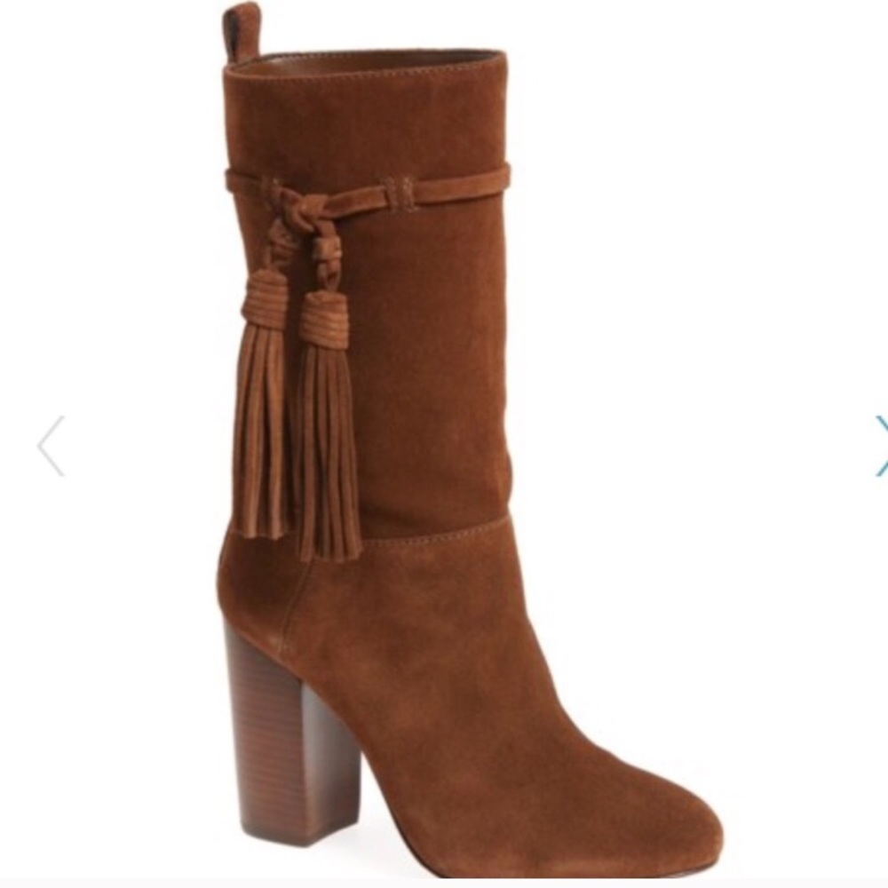 Vince Camuto Fermel Suade Boots with Tassels 5.5