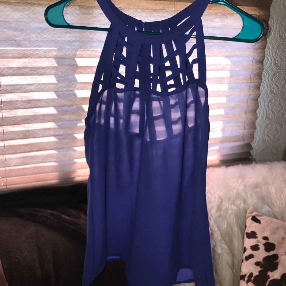 Sheer strappy halter top