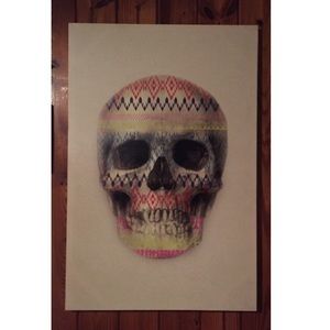 ♦️SOLD♦️ Aztec Skull Canvas