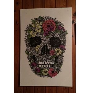 ♦️SOLD♦️  Floral Sugar Skull Canvas