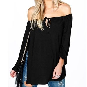 Off shoulder long sleeve