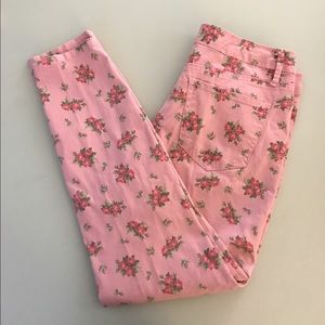 Pink Floral Jeans