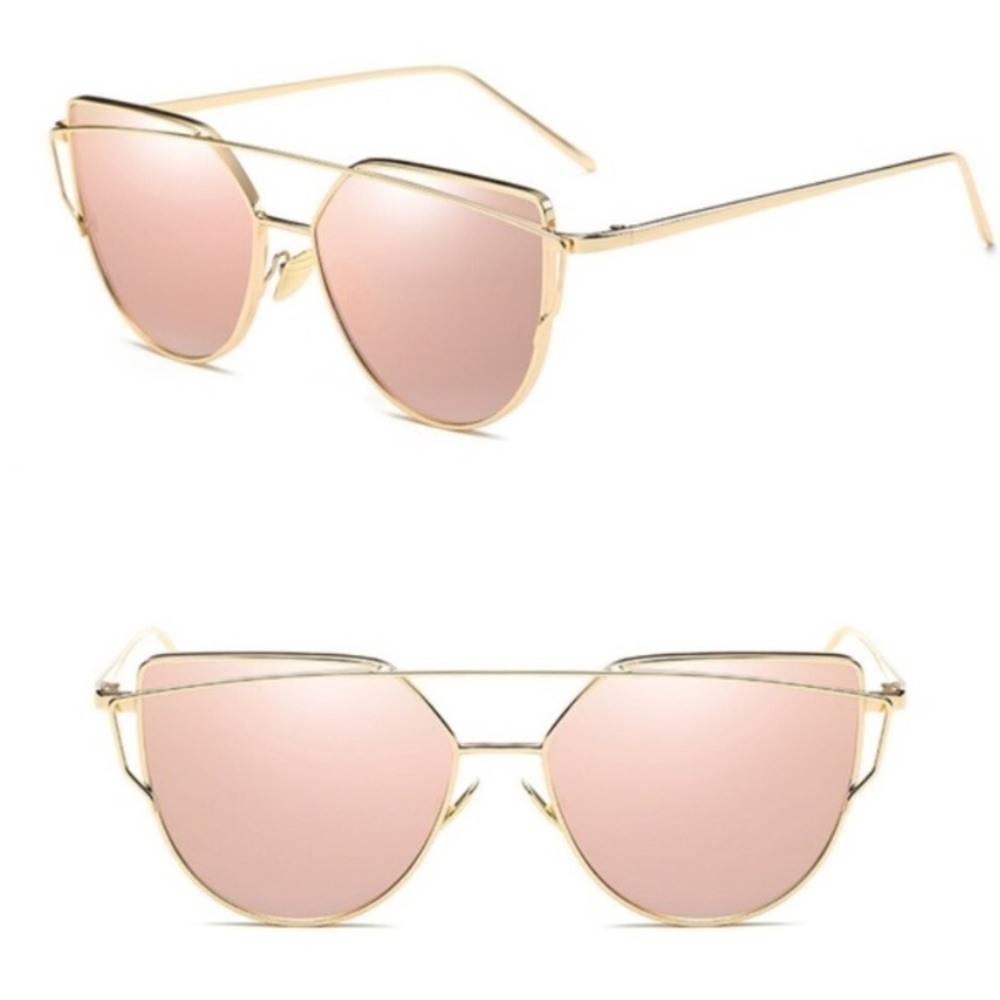 SALE! HP! Rose Gold Mirrored Sunglasses - Picture 2 of 2