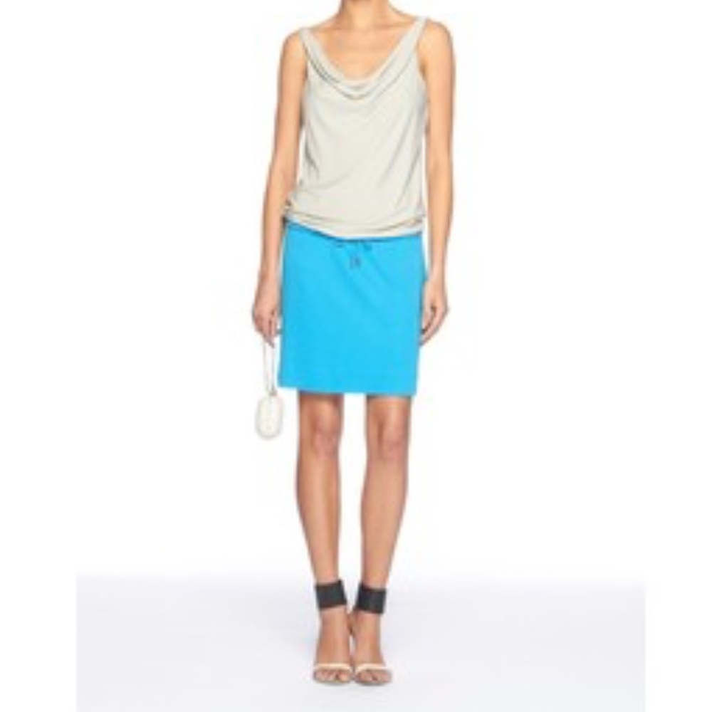 DVF Tadd Two Colorblock Dress in Beige & Blue