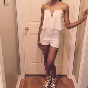 White plunge romper