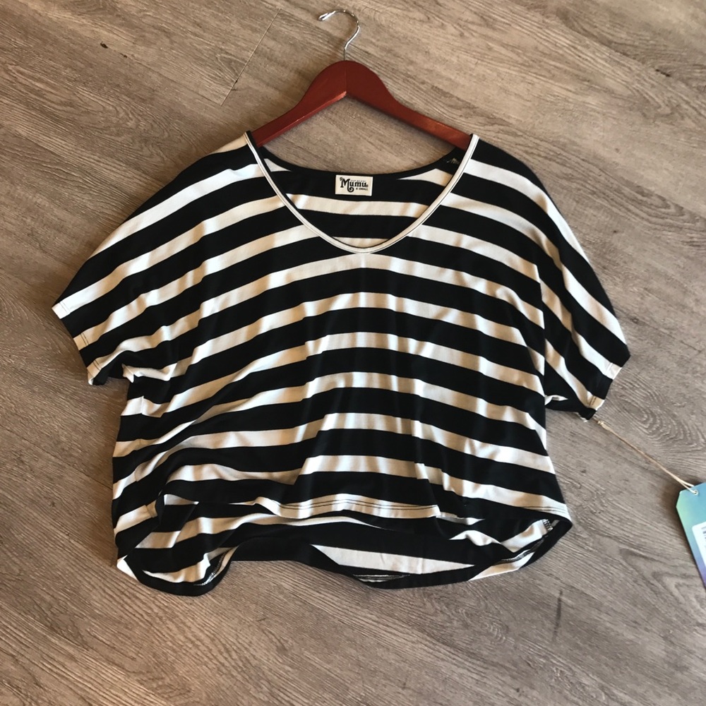 Show Me Your MuMu Billy-bob stripe crop top
