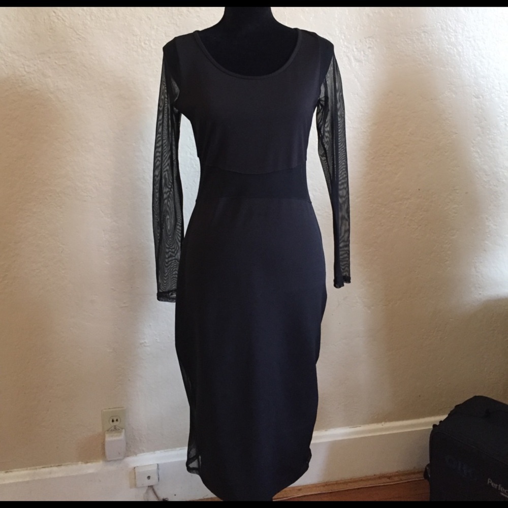 Sheer sleeve and waist LBD