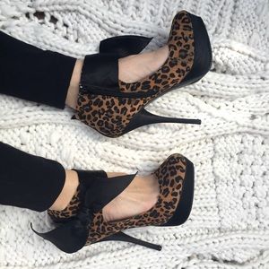 Leopard print platforms