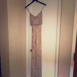 Adrianna Papell Art Deco Beaded Blouson Gown