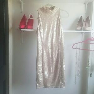 Cream Sequined Dress