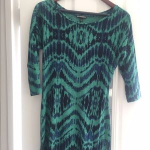 Express ikat print shirt dress