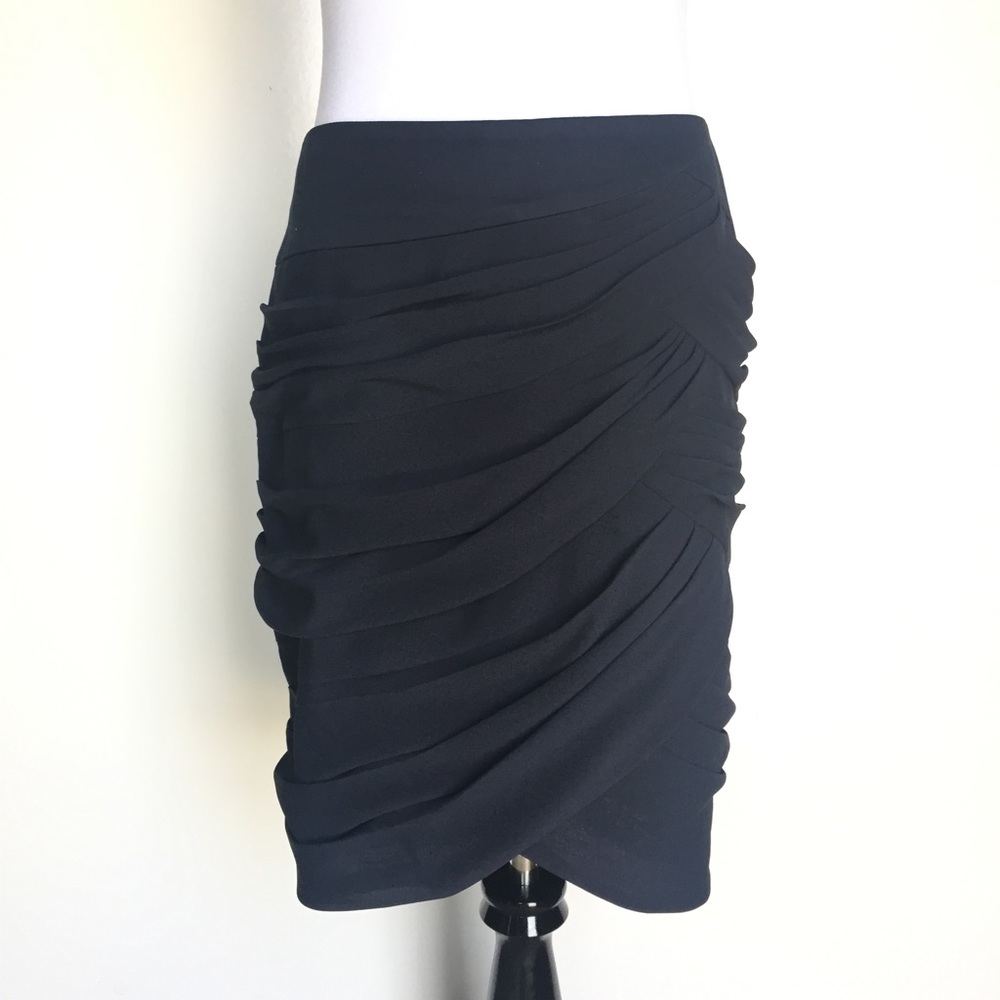 Coquille for Anthropologie navy tiered skirt