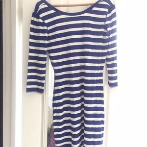 Reversible striped shirt dress