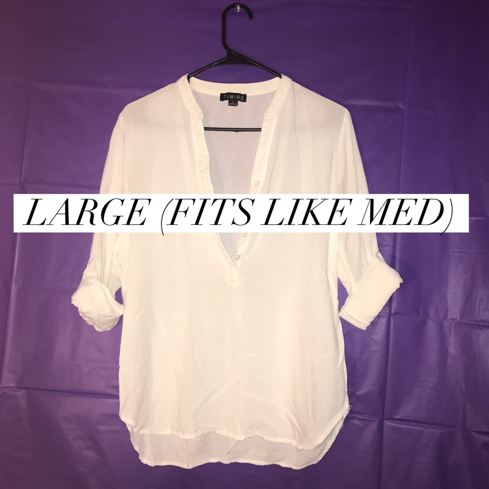 3/4 sleeve white top