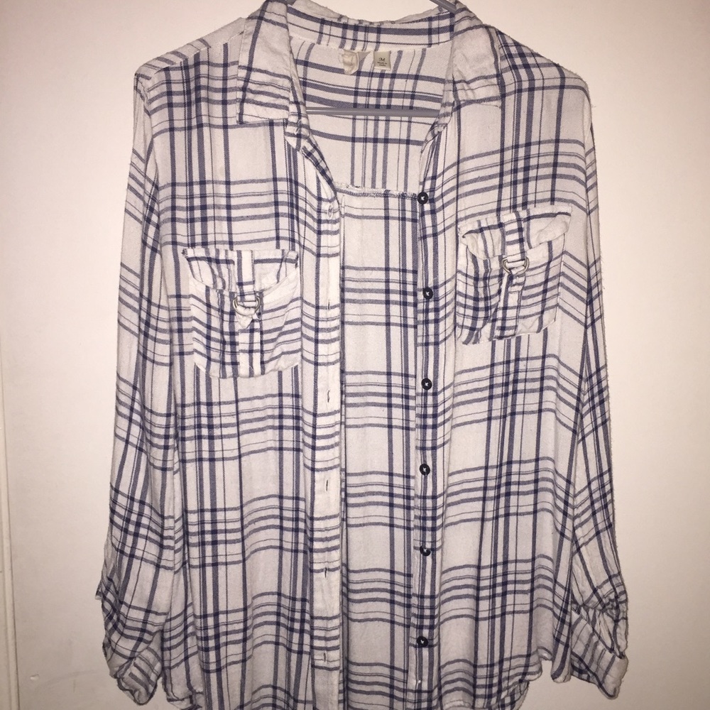 Blue and white flannel