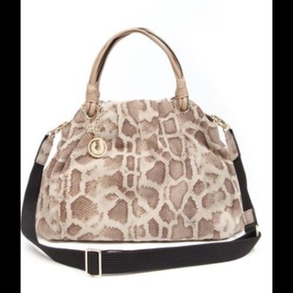 CHARLES JOURDAN Hobo Satchel Python Snake Print - Picture 1 of 4