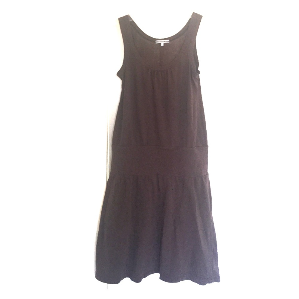 James perse drop waist brown cotton dress