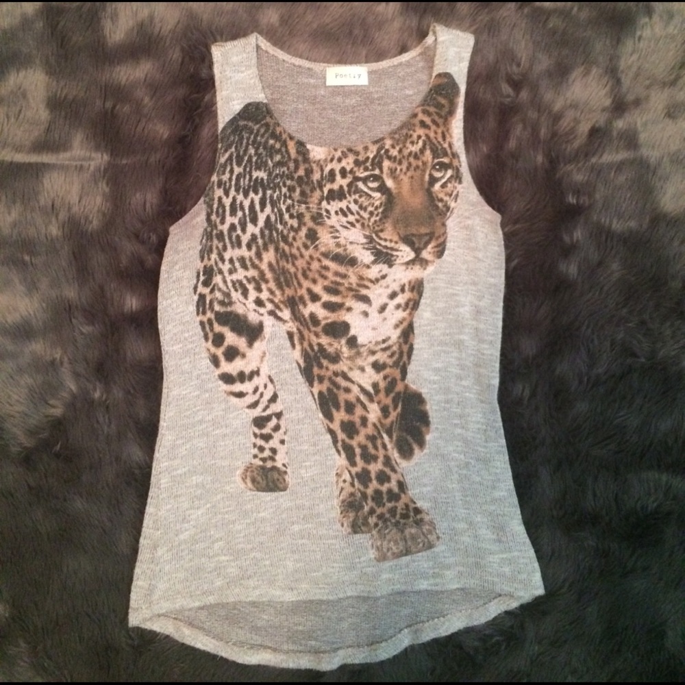 Cheetah knitted tank top size M