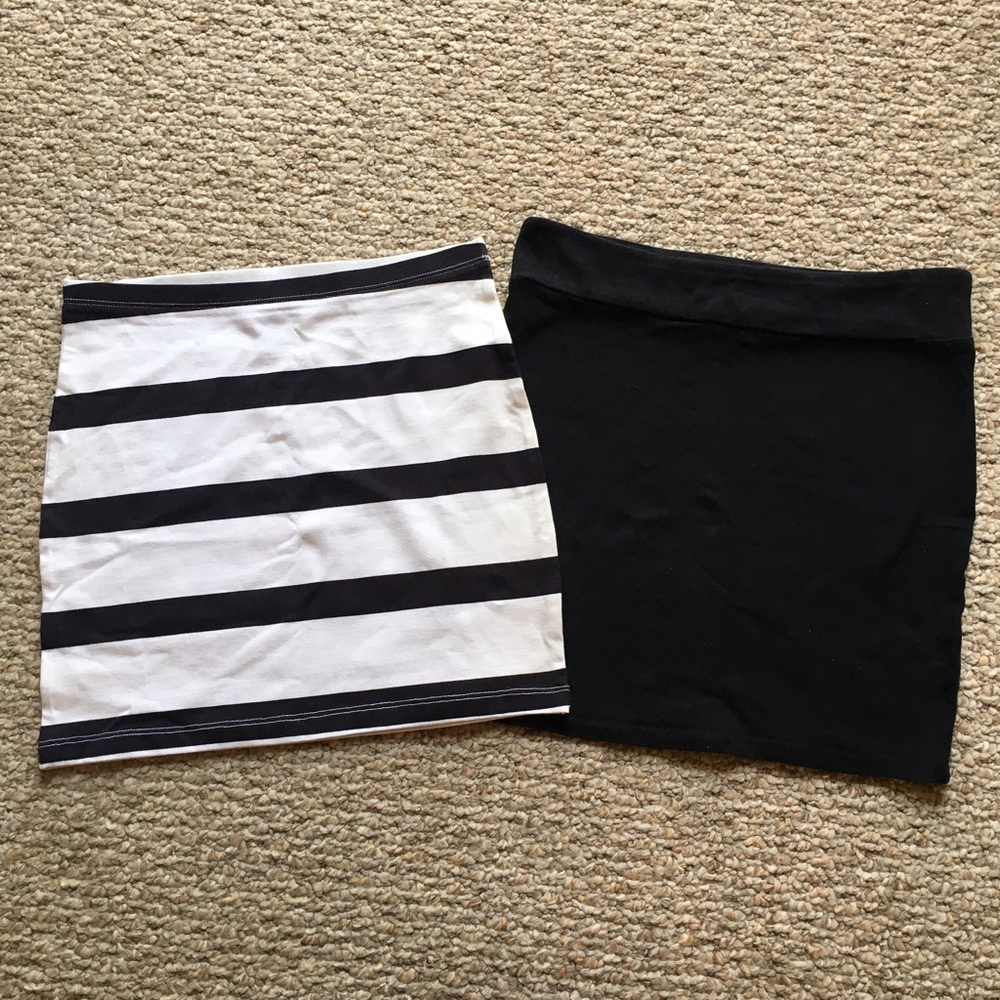 Two mini skirts! Black and white!